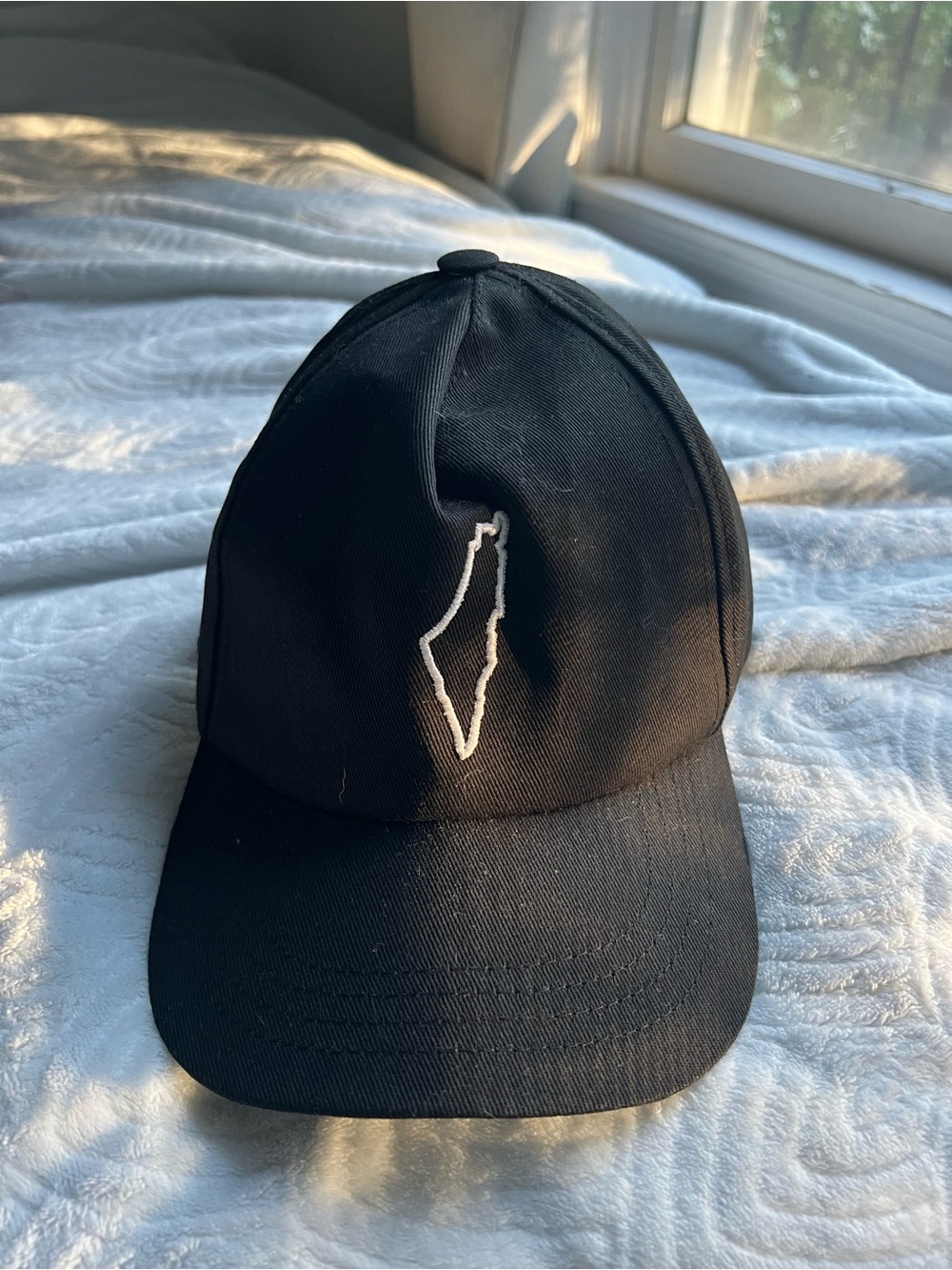 Palestine Black Embroidered Baseball Cap
